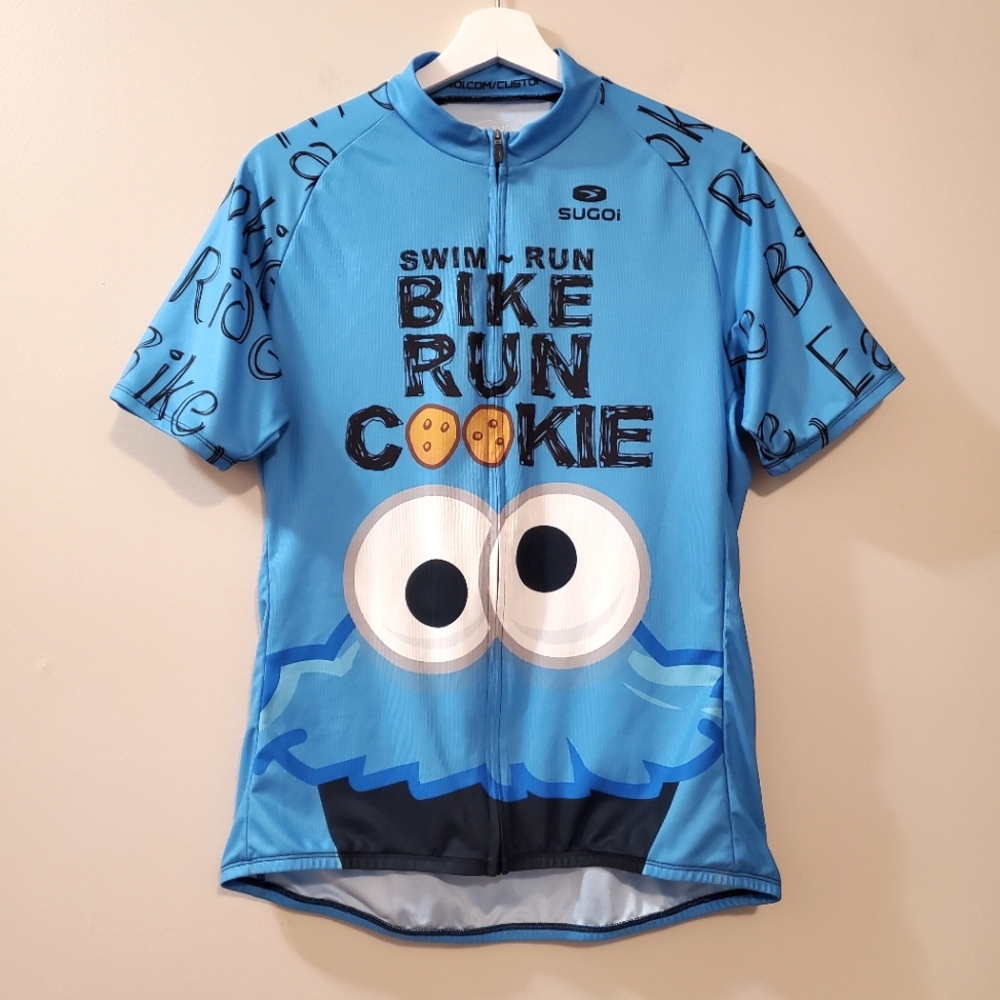 Sugoi Blue Cookie Monster Cycling Jersey - Size XL